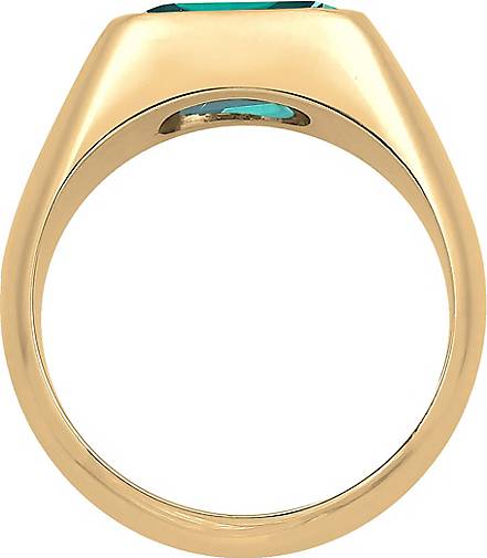 Elli PREMIUM Ring Siegelring Edelstein Trend Statement 925 Silber JU9734
