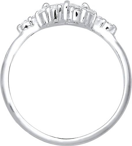 Elli PREMIUM Ring Verlobung Zirkonia Steine Romantisch 925 Silber in silber  bestellen - 94156502