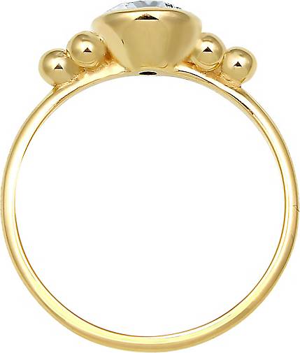 Ring Goldring Verlobungsring Gold 375 gelbgold Zirkonia elegant Elli Premium 