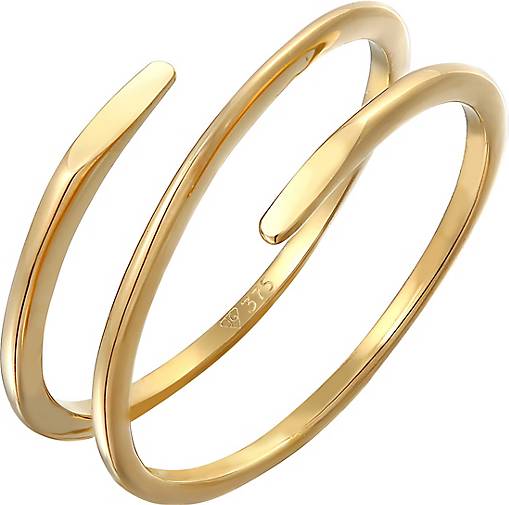 Ring Goldring Gold 375 gelbgold Zirkonia Solitär elegant klassisch Elli Premium
