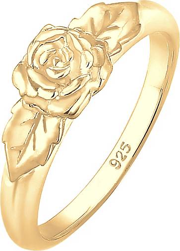 Elli Ring Bandring Rose Blume Vintage Look Trend 925 Silber