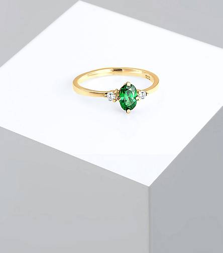 Elli 92846401 gold bestellen Verlobung Kristalle Ring in Silber Zirkonia - 925 Bandring