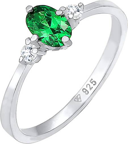 Elli Ring Bandring Verlobung Zirkonia Kristalle 925 Silber