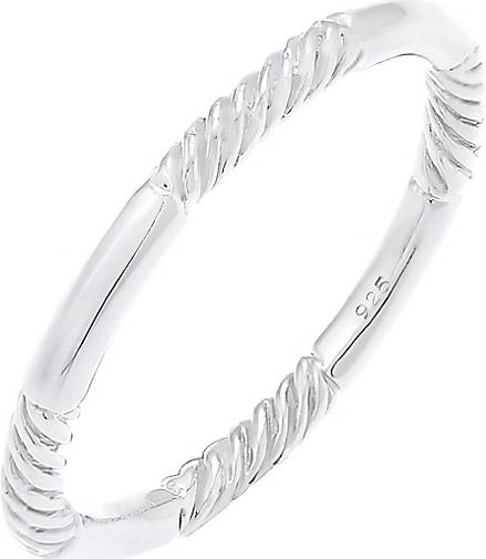 Elli Ring Basic Stacking Bandring Modern Gedreht 925 Silber