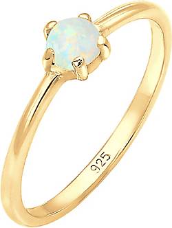 Elli Ring Basic Trend Bandring Synthetischer Opal 925 Silber Elli Ring Basic Trend Bandring Synthetischer Opal 925 Silber