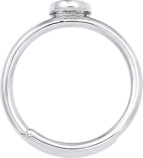 Elli Ring Buchstabe J Kreis Verstellbar 925 Sterling Silber MN8229