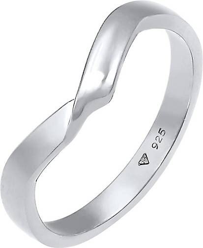 Elli Ring Gedreht Wickelring V Form Trend Basic 925er Silber