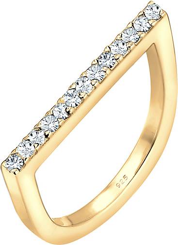 Elli Ring Geo Trend Kristalle 925 Sterling Silber