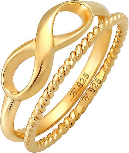 Elli Ring Infinity Stapelring Twisted 2er Set 925 Silber