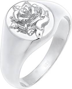 Elli Ring Siegelring Cool Rose 80s Look 925 Sterling Silber Elli Ring Siegelring Cool Rose 80s Look 925 Sterling Silber