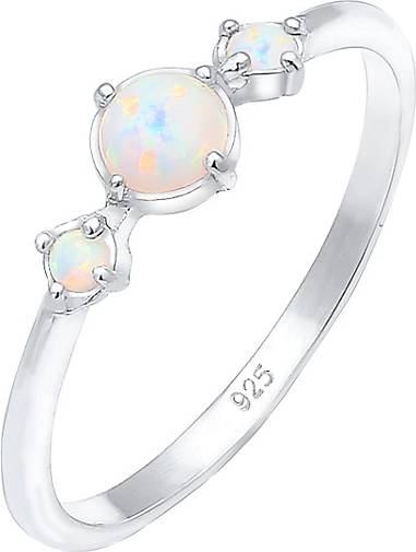 Elli Ring Trend Bandring Trio Geo Vintage Opale 925 Silber