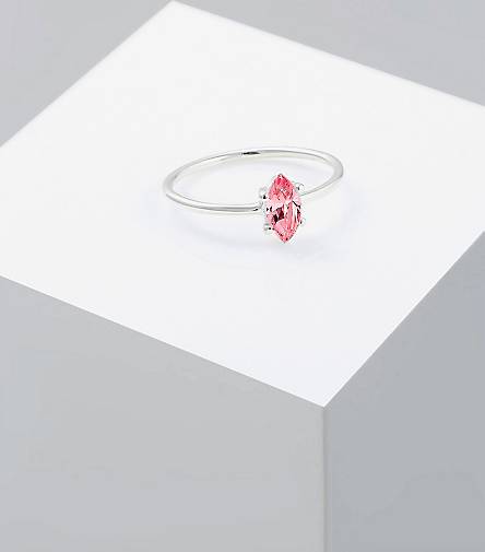 Refrein Uitleg bord Elli Ring Verlobung Marquise Zirkonia Stein 925 Silber in rosa bestellen -  92994801