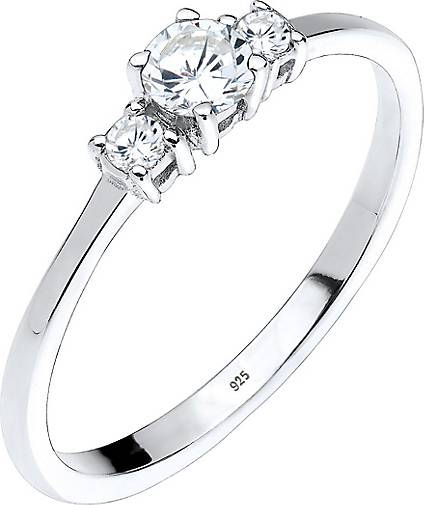 Elli Ring Verlobung Zirkonia Kristalle 925 Sterling Silber in silber  bestellen - 92978102