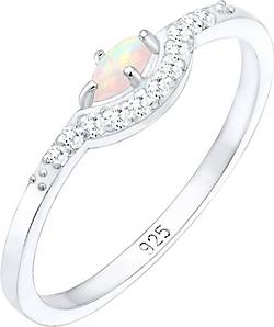 Elli Ring Vintage Design Zirkonia Marquise Opal 925er Silber Elli Ring Vintage Design Zirkonia Marquise Opal 925er Silber