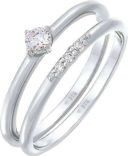 Elli Ring Zirkonia Solitär Trend Set 925 Silber