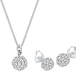 Elli Schmuckset Basic Elegant Kristalle 925 Silber Elli Schmuckset Basic Elegant Kristalle 925 Silber