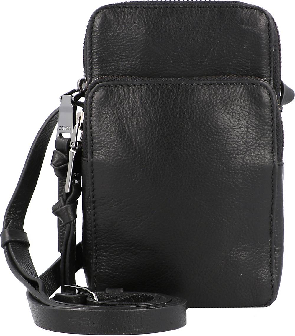 Esprit, Handytasche Leder 11 Cm in schwarz, Handyhüllen & Zubehör für Damen