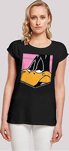 F4NT4STIC Extended Shoulder T-Shirt Looney Duck - schwarz bestellen 20325001 Daffy Pocket Tunes Faux Face in
