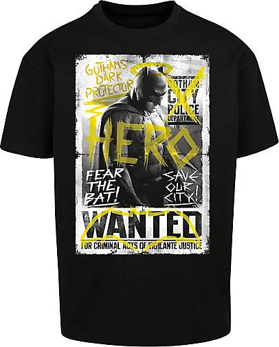 F4NT4STIC Heavy Oversize T-Shirt Batman v Superman Superheld Wanted Poster  in schwarz bestellen - 22289901