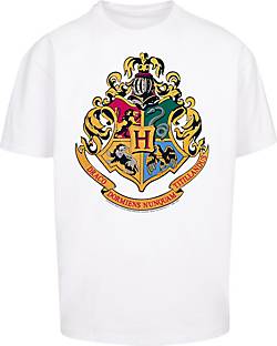 Hogwarts in Potter bestellen T-Shirt Harry - 22292902 Heavy Crest Oversize Gold F4NT4STIC weiß