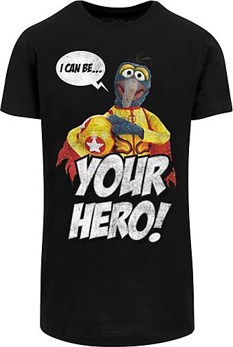 F4NT4STIC Long Cut T-Shirt Disney Die Muppets Gonzo I Can Be Your Hero in  schwarz bestellen - 20338501