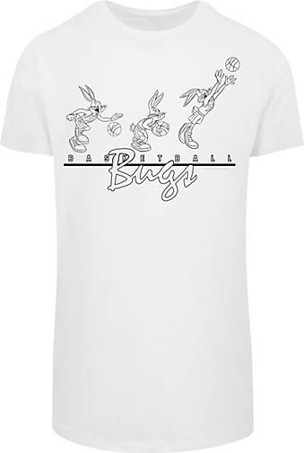 F4NT4STIC Long Cut T-Shirt Looney Tunes Basketball Bugs in weiß bestellen -  20551201