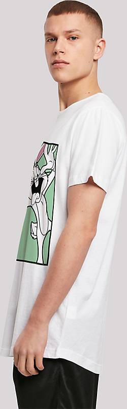 F4NT4STIC Long Cut Tunes 20333902 Looney - weiß T-Shirt bestellen Funny Bunny Bugs Face in