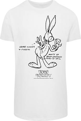 F4nt4stic Long Cut T Shirt Looney Tunes Bugs Bunny White Belly In Weiß Bestellen 20335001 3002