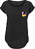 F4NT4STIC Long Cut T-Shirt Looney Tunes Daffy Duck Face Faux Pocket