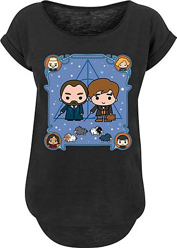 F4NT4STIC Long Cut T-Shirt Phantastische Tierwesen Chibi Newt And  Dumbledore in schwarz bestellen - 20299301 | T-Shirts