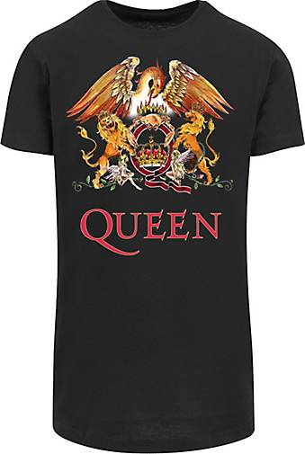 F4NT4STIC Long Cut T-Shirt Queen Rockband Classic Crest Black in schwarz  bestellen - 25875801
