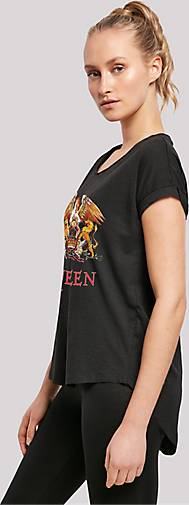 in Queen schwarz - Long F4NT4STIC 25876001 Cut T-Shirt Crest Rockband bestellen Classic Black
