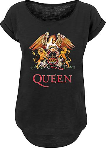 in 25876001 Long Queen T-Shirt Cut bestellen F4NT4STIC Crest - schwarz Rockband Classic Black
