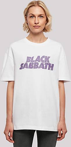weiß Black Band Wavy Logo Black Distressed bestellen Oversized Metal - Heavy in Sabbath T-Shirt 25875002 F4NT4STIC Boyfriend