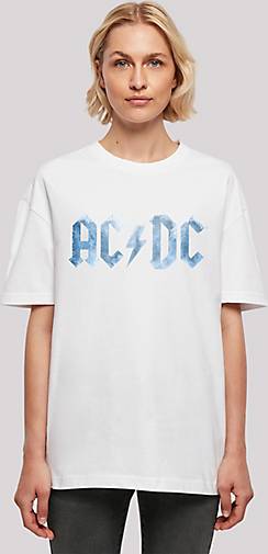 - Blue 20565902 Rock Oversized Boyfriend bestellen Oversized weiß Music ACDC Tee Ice F4NT4STIC in Logo
