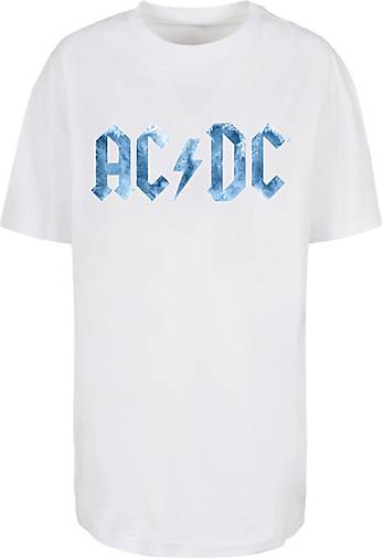 F4NT4STIC Oversized Boyfriend Tee ACDC Oversized Rock Music Blue Ice Logo  in weiß bestellen - 20565902