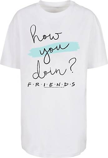 F4NT4STIC Oversized Boyfriend Tee Friends TV Serie How You Doin?  Handwriting in weiß bestellen - 22272101