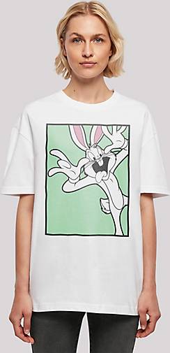 F4NT4STIC Oversized Boyfriend Tee Looney Tunes Trickfilm Serie Cartoon Bugs  Bunny Funny Face in weiß bestellen - 22250902