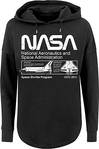 F4NT4STIC Oversized Hoodie NASA Classic Space Shuttle in schwarz
