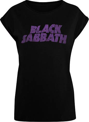 schwarz Black Logo in 25871601 Sabbath Metal T-Shirt - Wavy Heavy F4NT4STIC bestellen Band Black Distressed