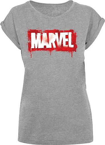 mittelgrau bestellen T-Shirt 20320002 Marvel Logo in Spray F4NT4STIC -