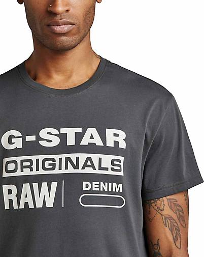 G-Star RAW T-Shirt t bestellen 20504601 mittelgrau Originals Label in r 