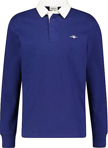 GANT Herren Poloshirt Fit in Regular HEAVY dunkelblau SHIELD 16710902 RUGGER - bestellen Langarm