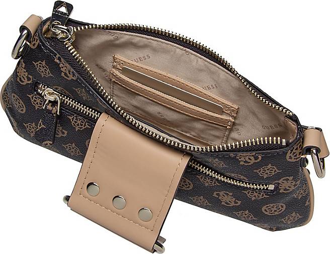 GUESS Handtasche Greta Top Zip Shoulder Bag in dunkelbraun bestellen
