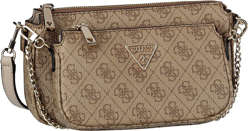 GUESS Umhängetasche Noelle Double Pouch Crossbody in hellbraun