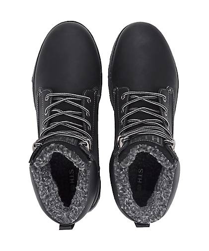 H.I.S. Winterstiefeletten schwarz | GÖRTZ 47809501 HIS Herren Sneaker Schuhe Schwarz Leder Optik Schnürschuhe