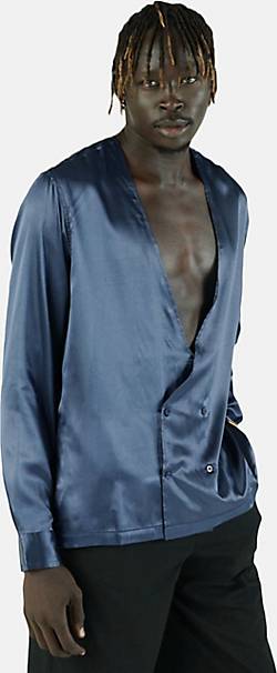 Messina Deep V Neck Shirt Blue – JustinCassin