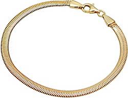 bestellen Elegant Schlangenkette gold Fischgräte in Silber - Flach Armband 96175201 925 KUZZOI