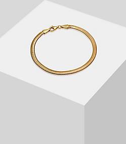 925 Armband Fischgräte Flach Schlangenkette gold Silber - KUZZOI in bestellen Elegant 96175201