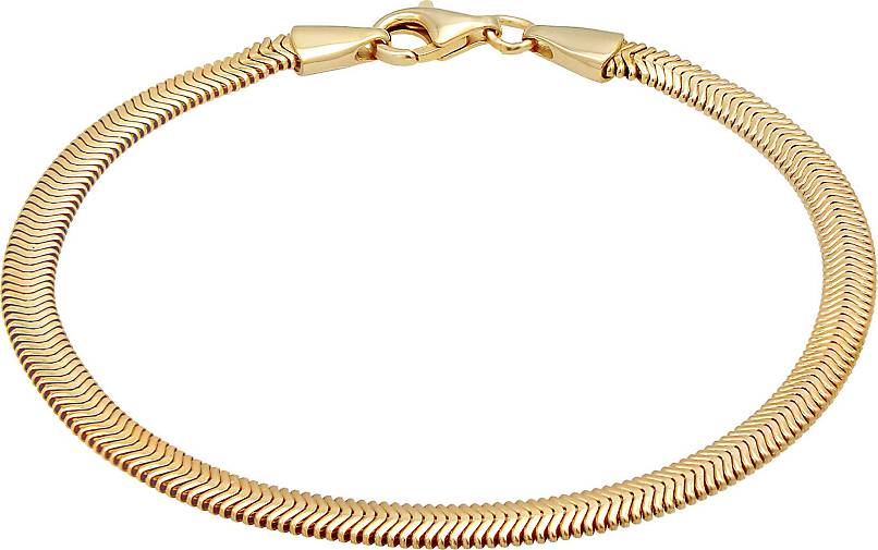KUZZOI Armband Flach - Elegant in 925 Schlangenkette 96175201 Fischgräte gold bestellen Silber
